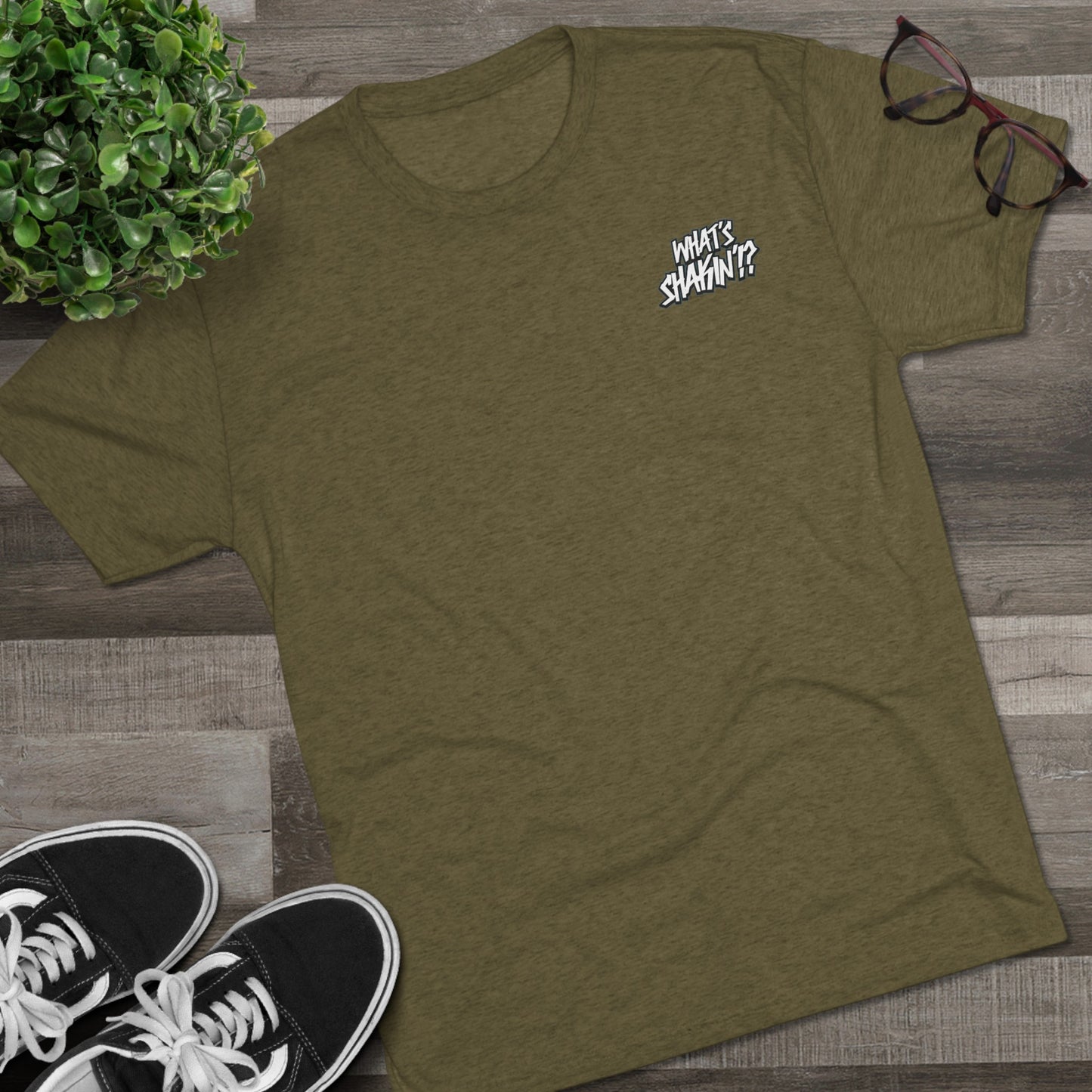 "What's Shakin'!?" Tri-Blend Crew Tee